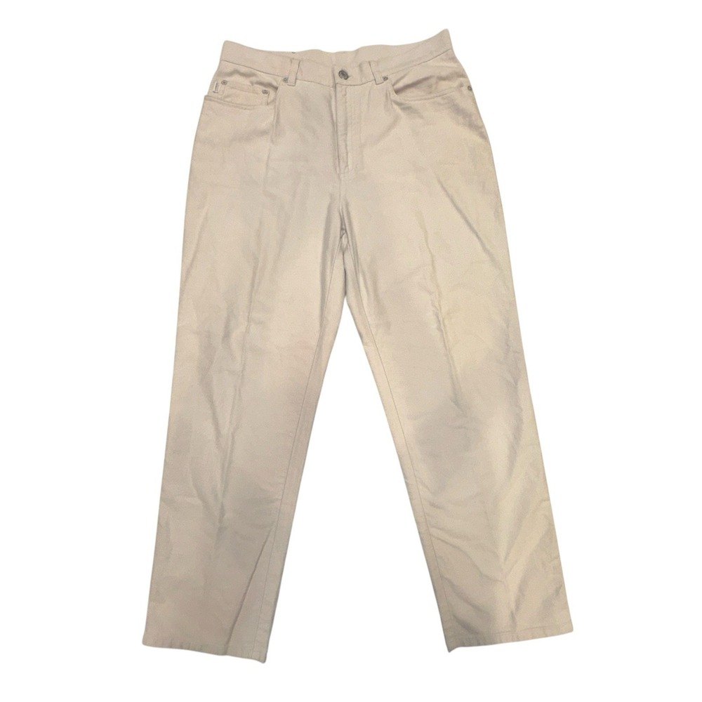 Vtg Lauren Jeans Co.‎  Ralph Lauren Womens Size 14P Khaki Beige Flannel Pants